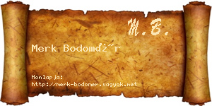 Merk Bodomér névjegykártya